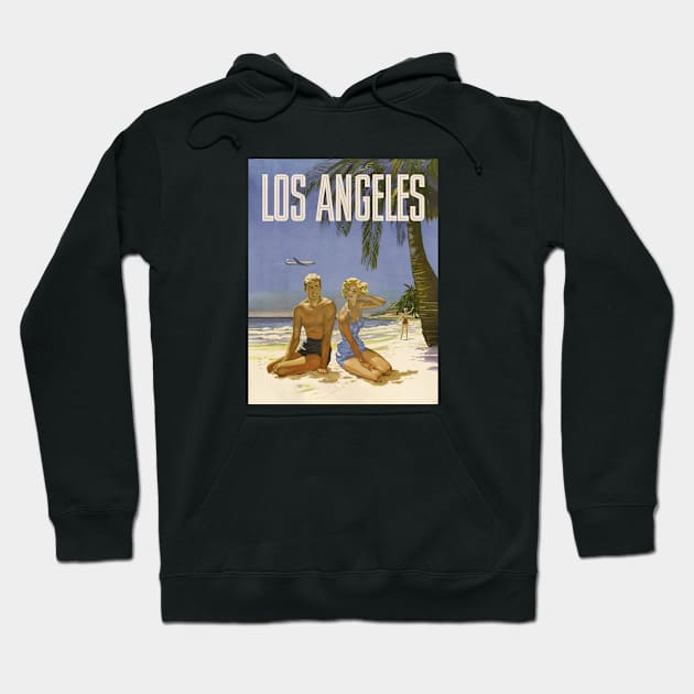 Vintage Los Angeles Travel Poster Hoodie by SLAG_Creative